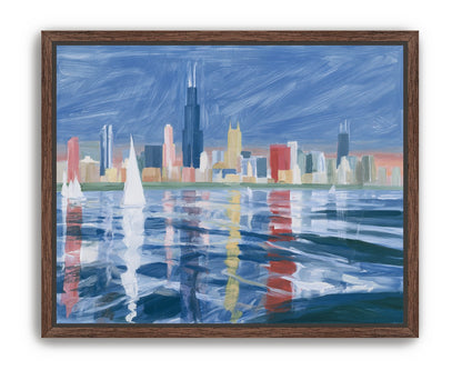 Sailboats before the skyline