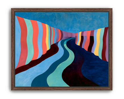 Coral stripes along the bend