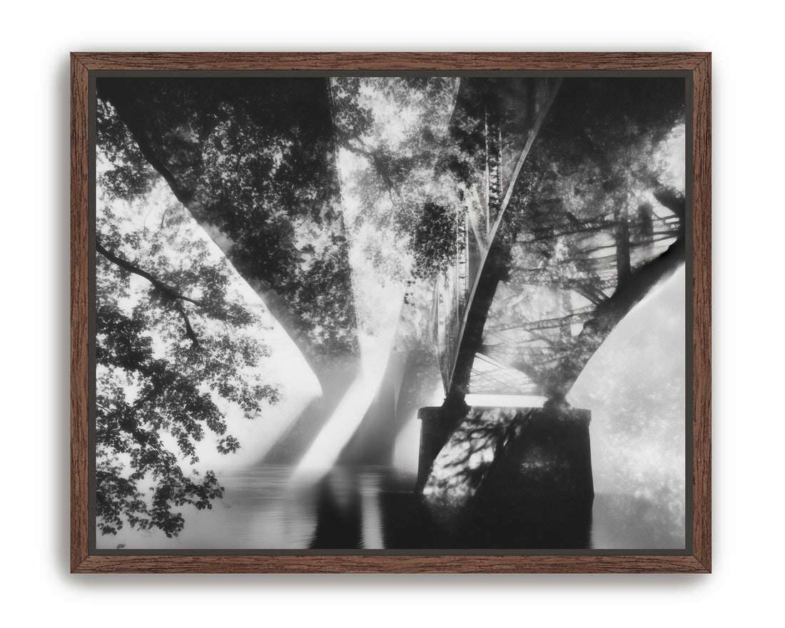 Steel Bridge Over a Slow River in Sunlight