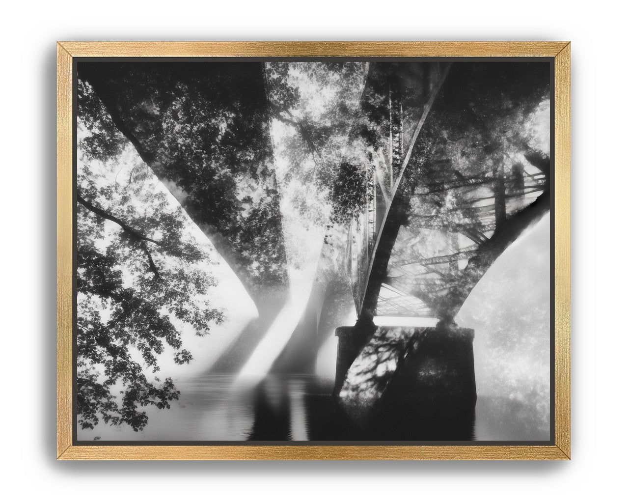 Steel Bridge Over a Slow River in Sunlight