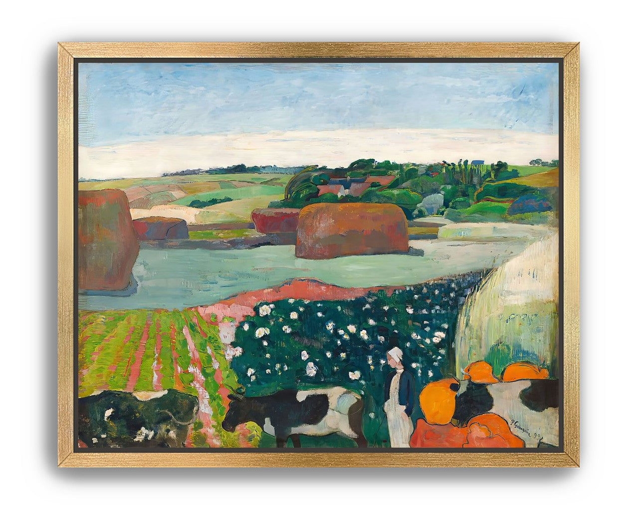 Haystacks in Brittany by Gauguin