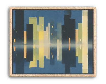 Night towers in still water