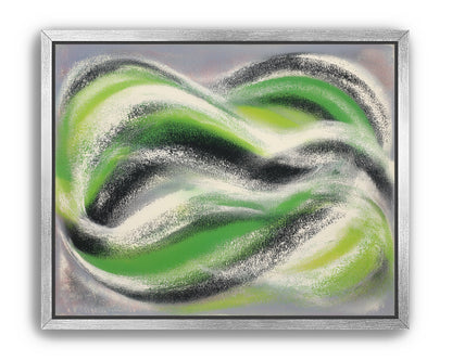 Green bands under white spray