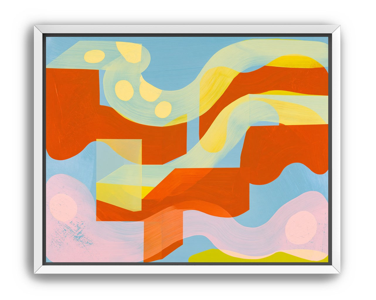 Orange bands within blue field