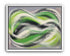 Green bands under white spray