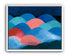 Pink moon among blue hills