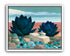 Deep blue blooms on coral ground