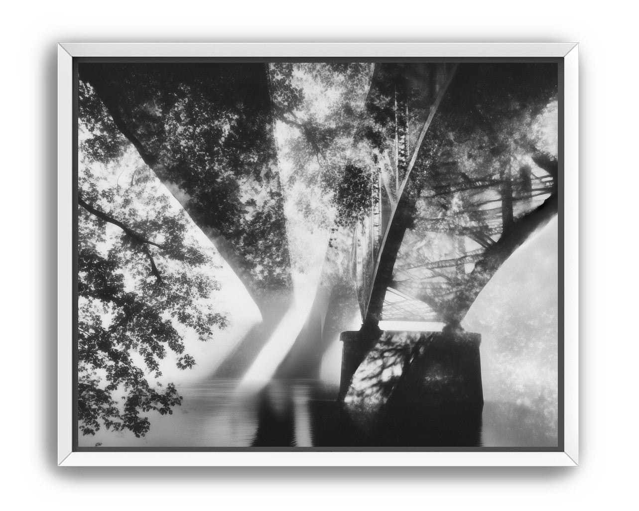 Steel Bridge Over a Slow River in Sunlight