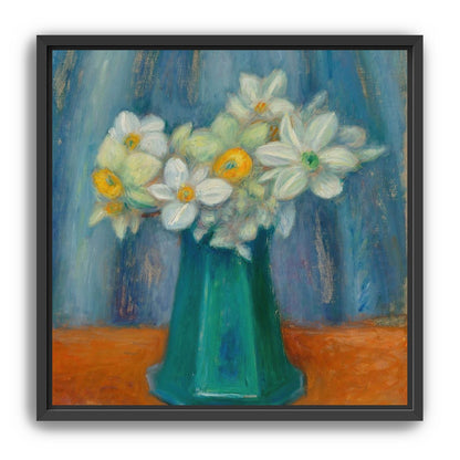 Daisies in green glass