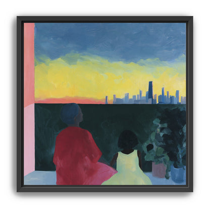 Yellow sky over the skyline