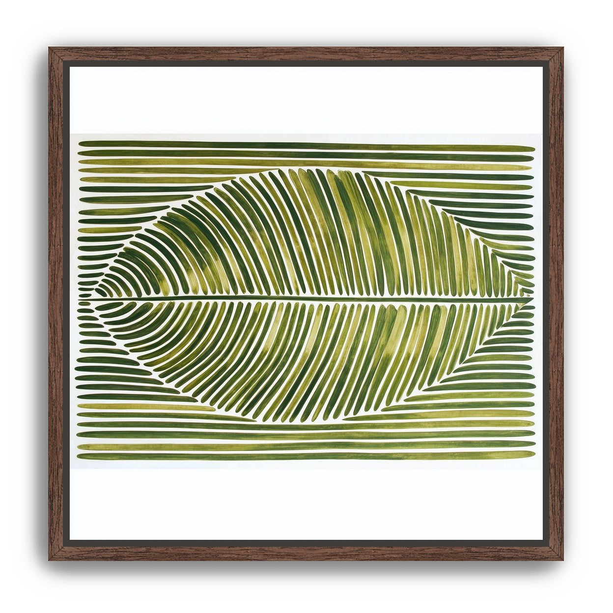 Palm frond in green bands