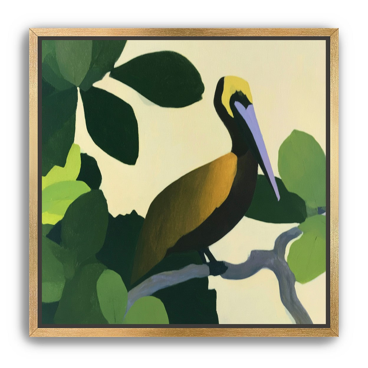 Long beak in green shade