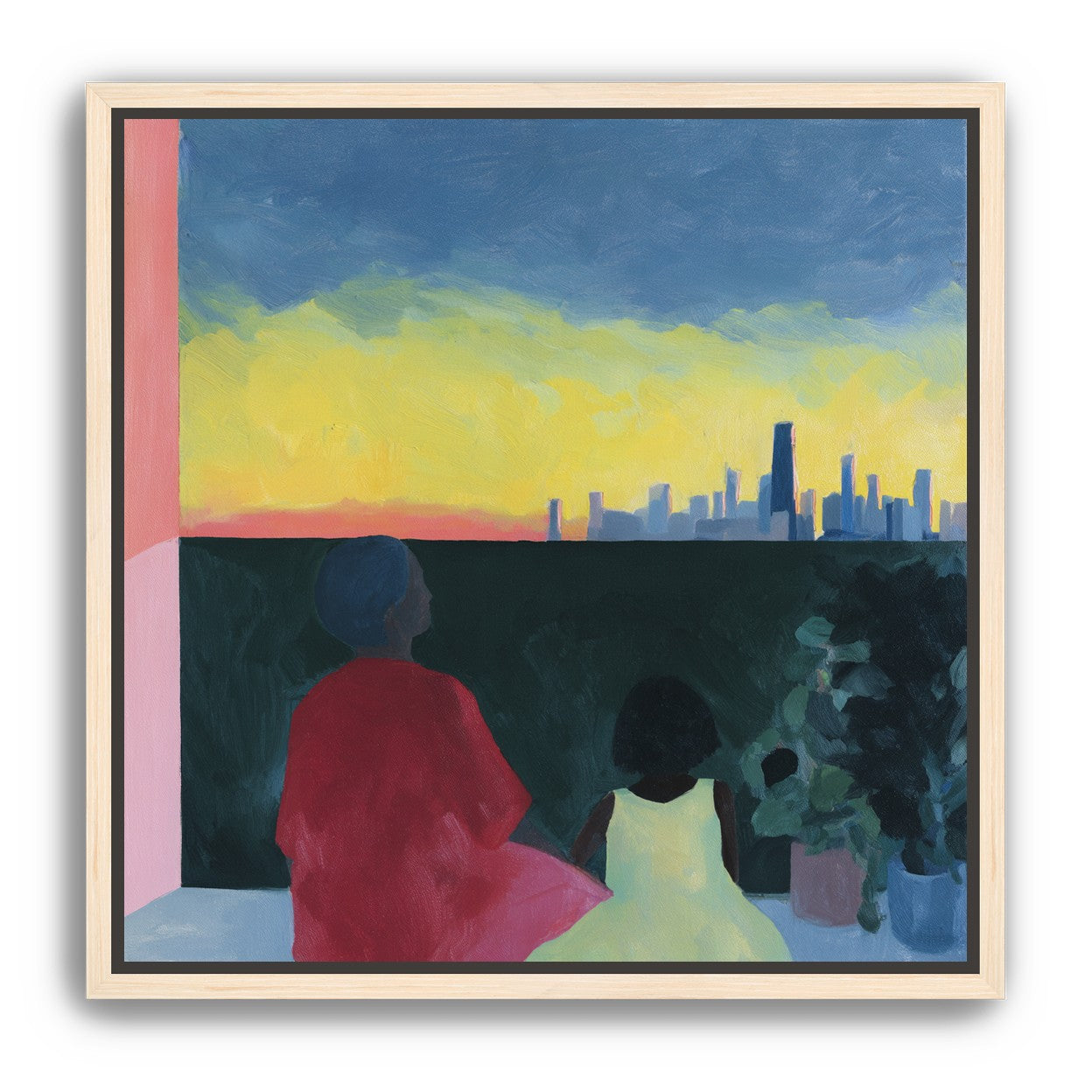 Yellow sky over the skyline