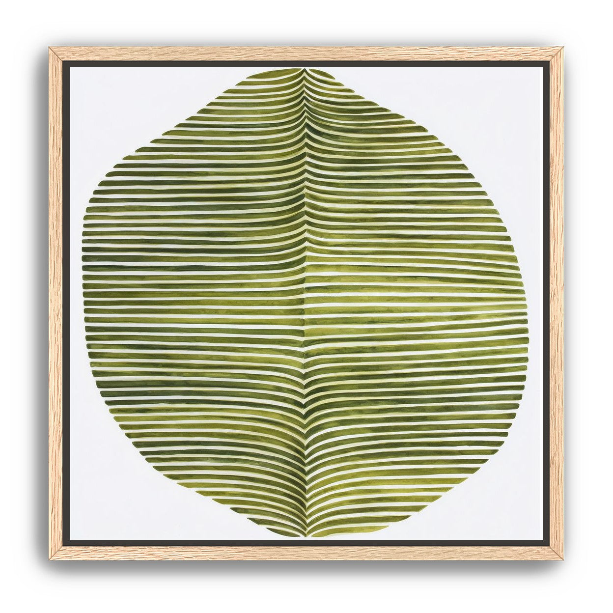 Dark green stripes crease inward