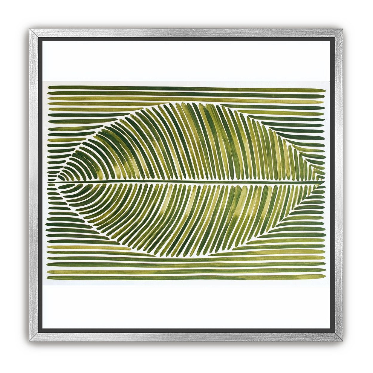 Palm frond in green bands