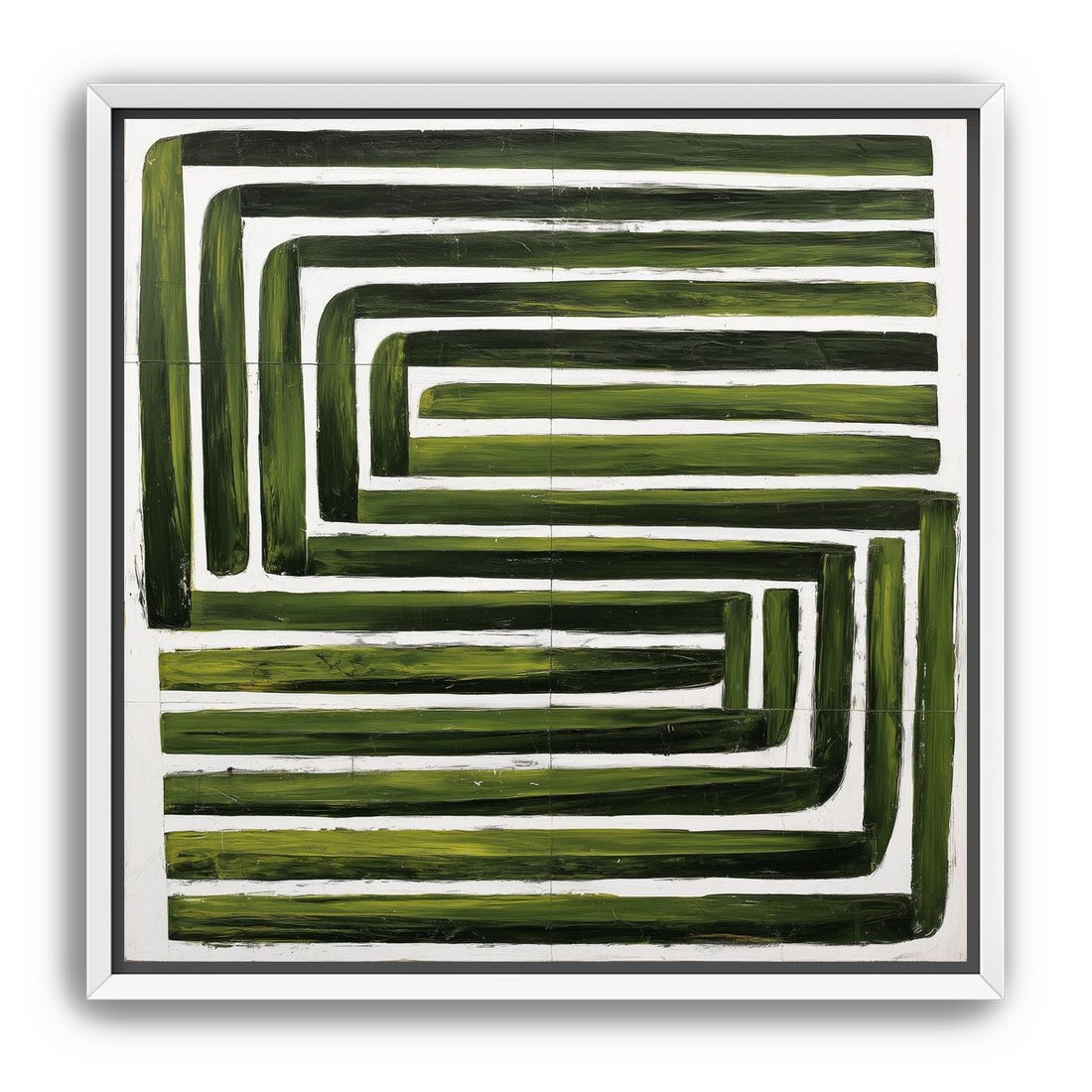 Green maze on white