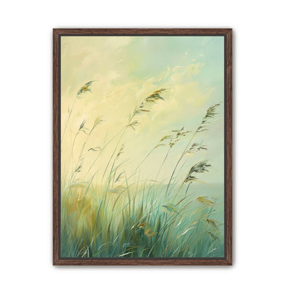 Windbent beach grass sky