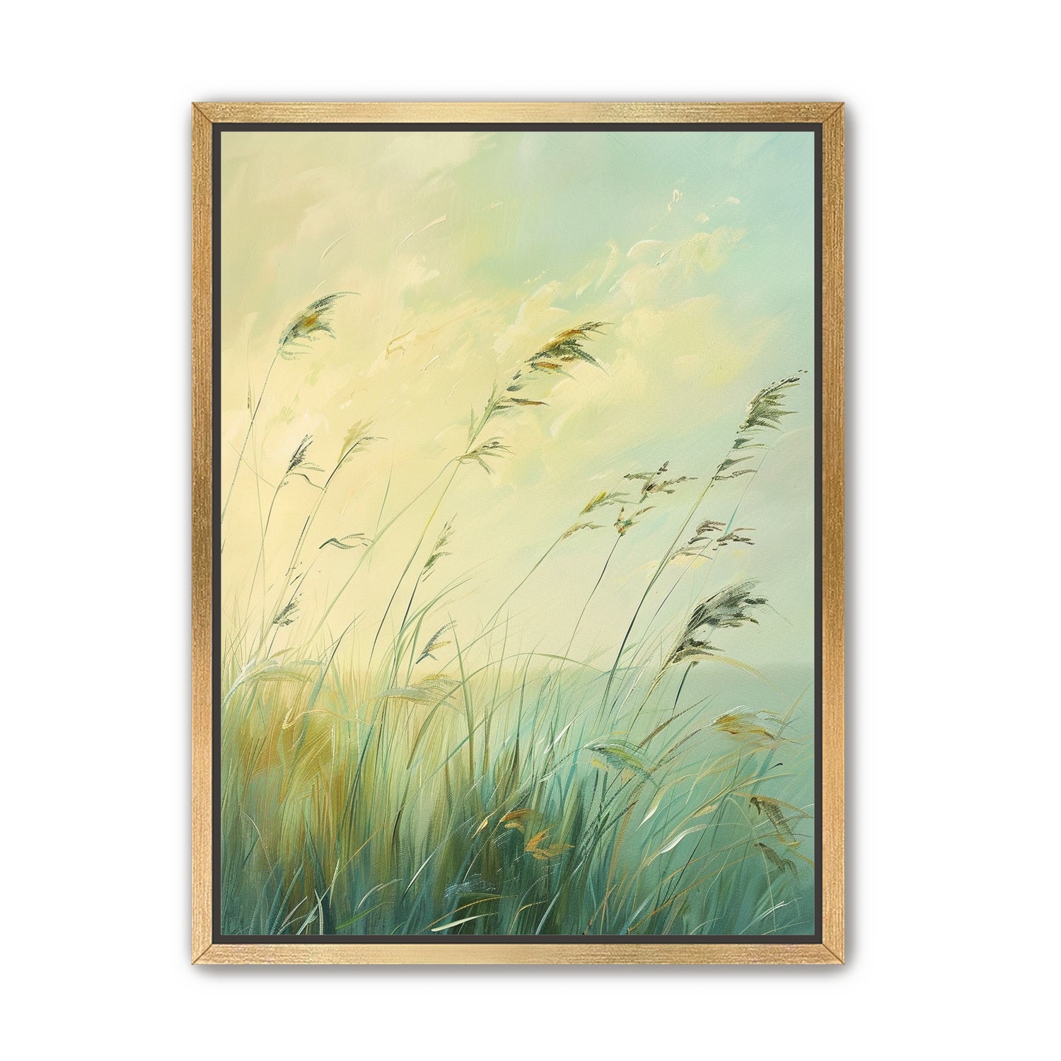 Windbent beach grass sky