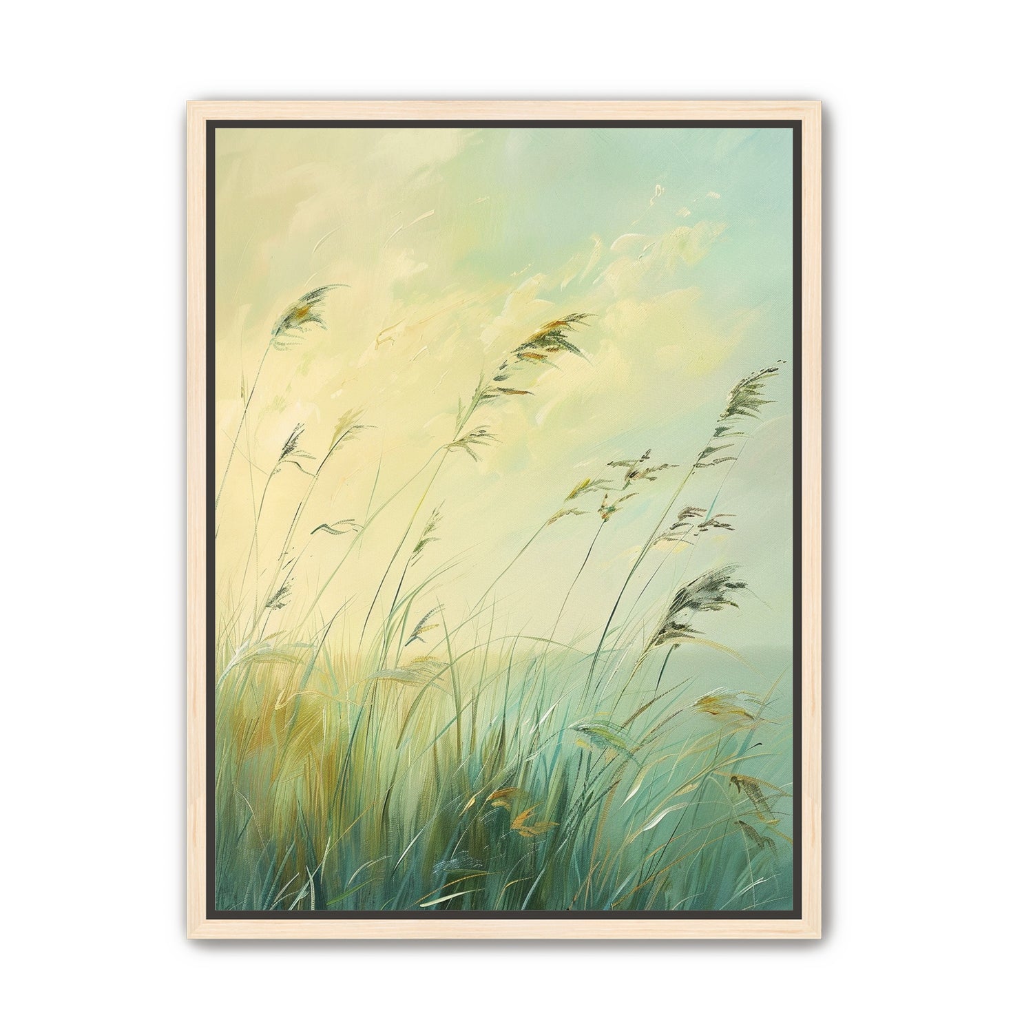 Windbent beach grass sky