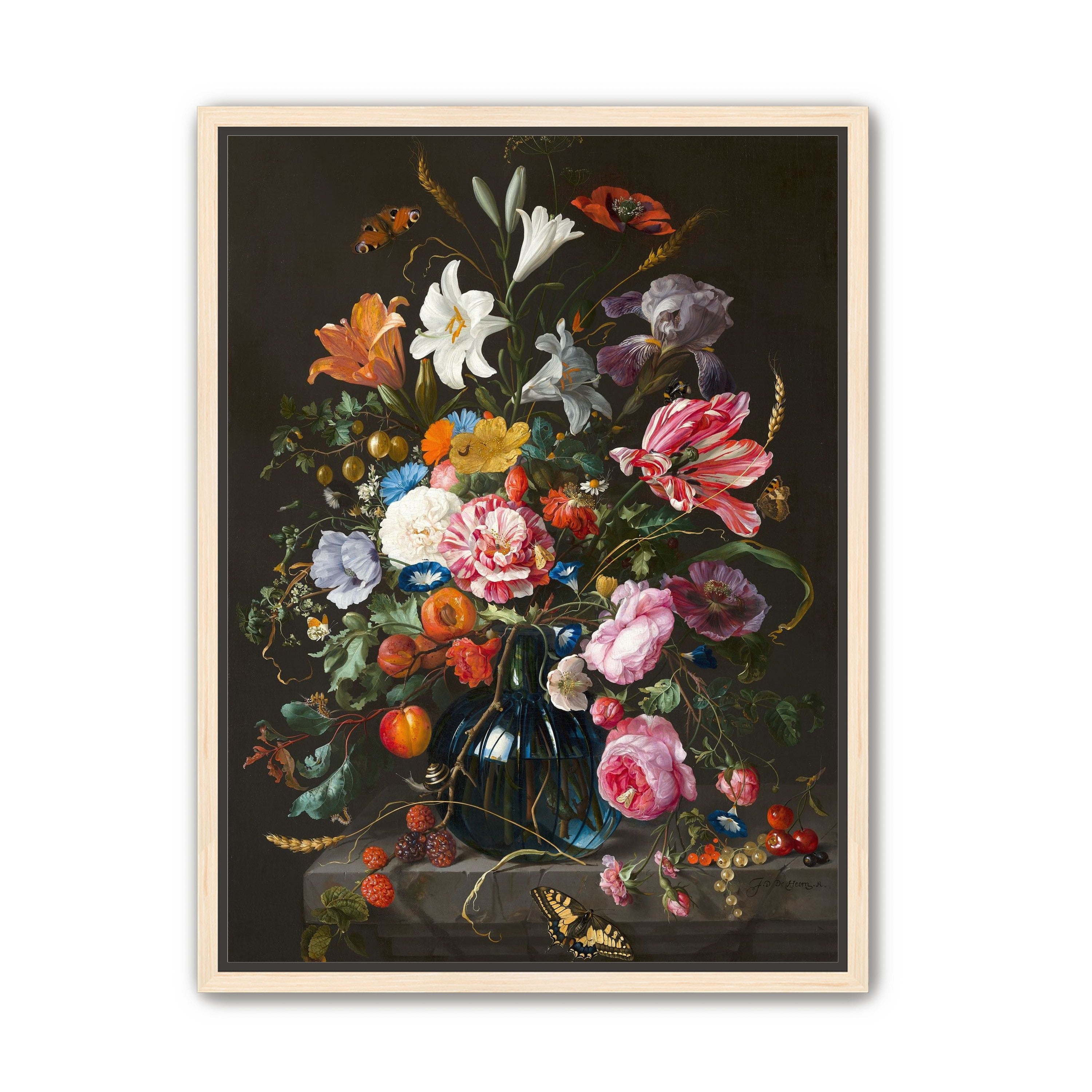 Butterflies over the blue vase