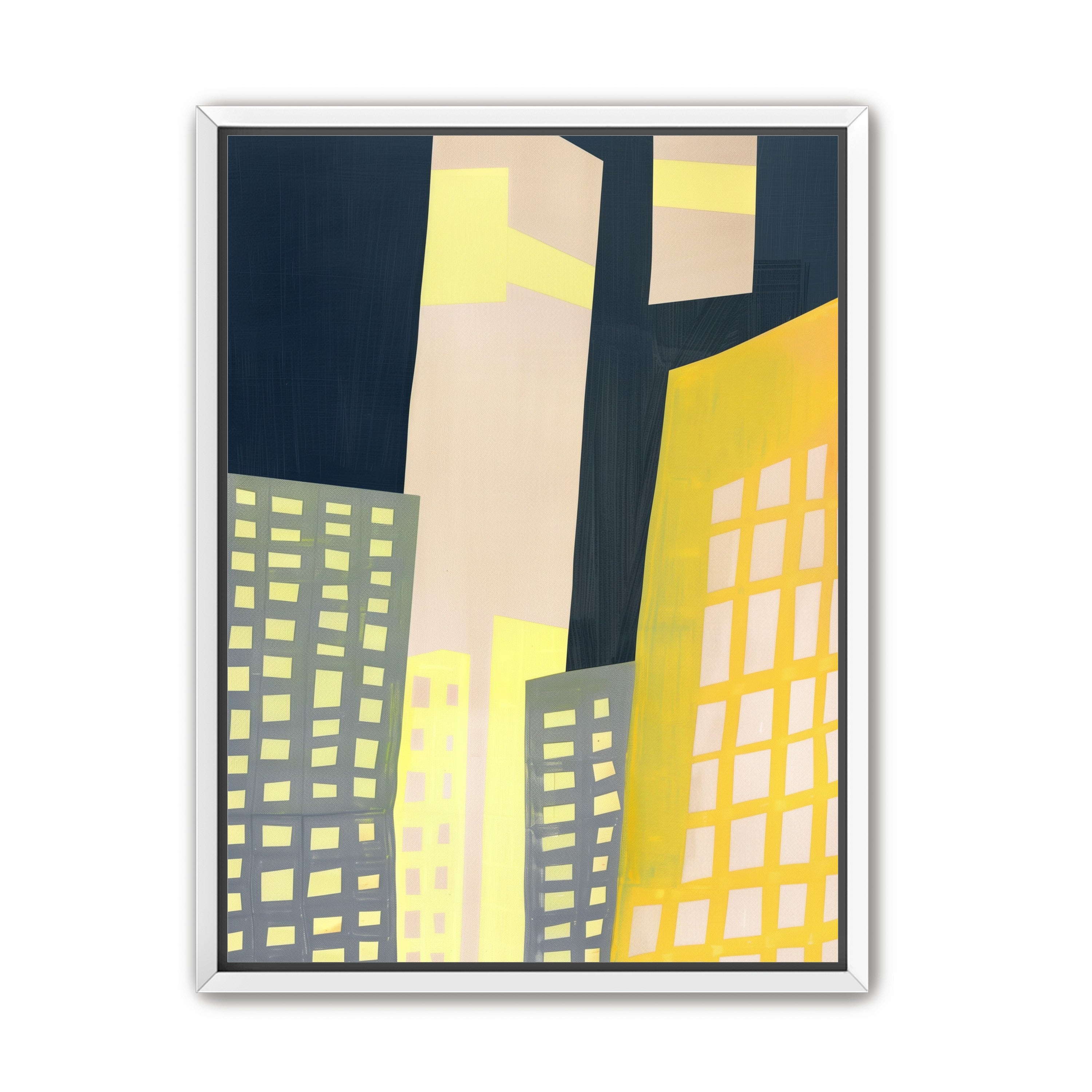 Windows lit in the towers