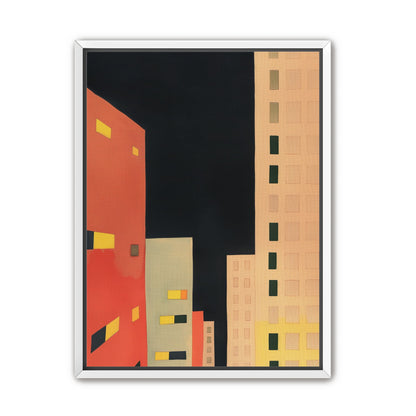 Lit windows in black sky