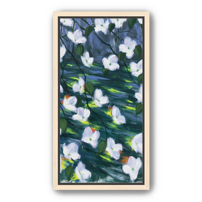 White blossoms on dark water