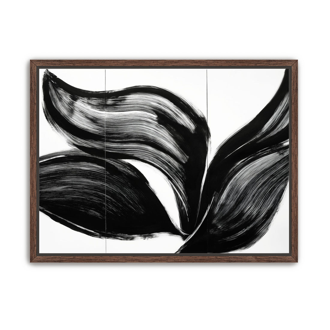 Three petals in black ink