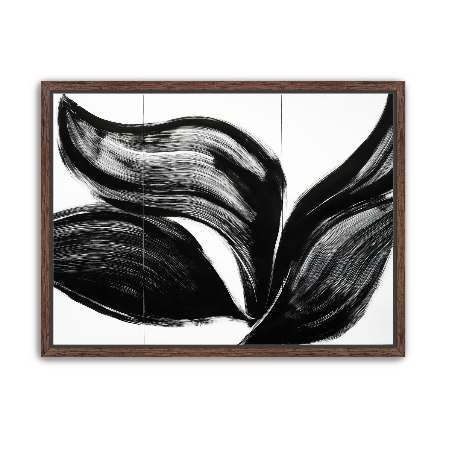Three petals in black ink
