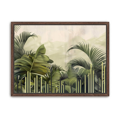 Pale sky over green fronds