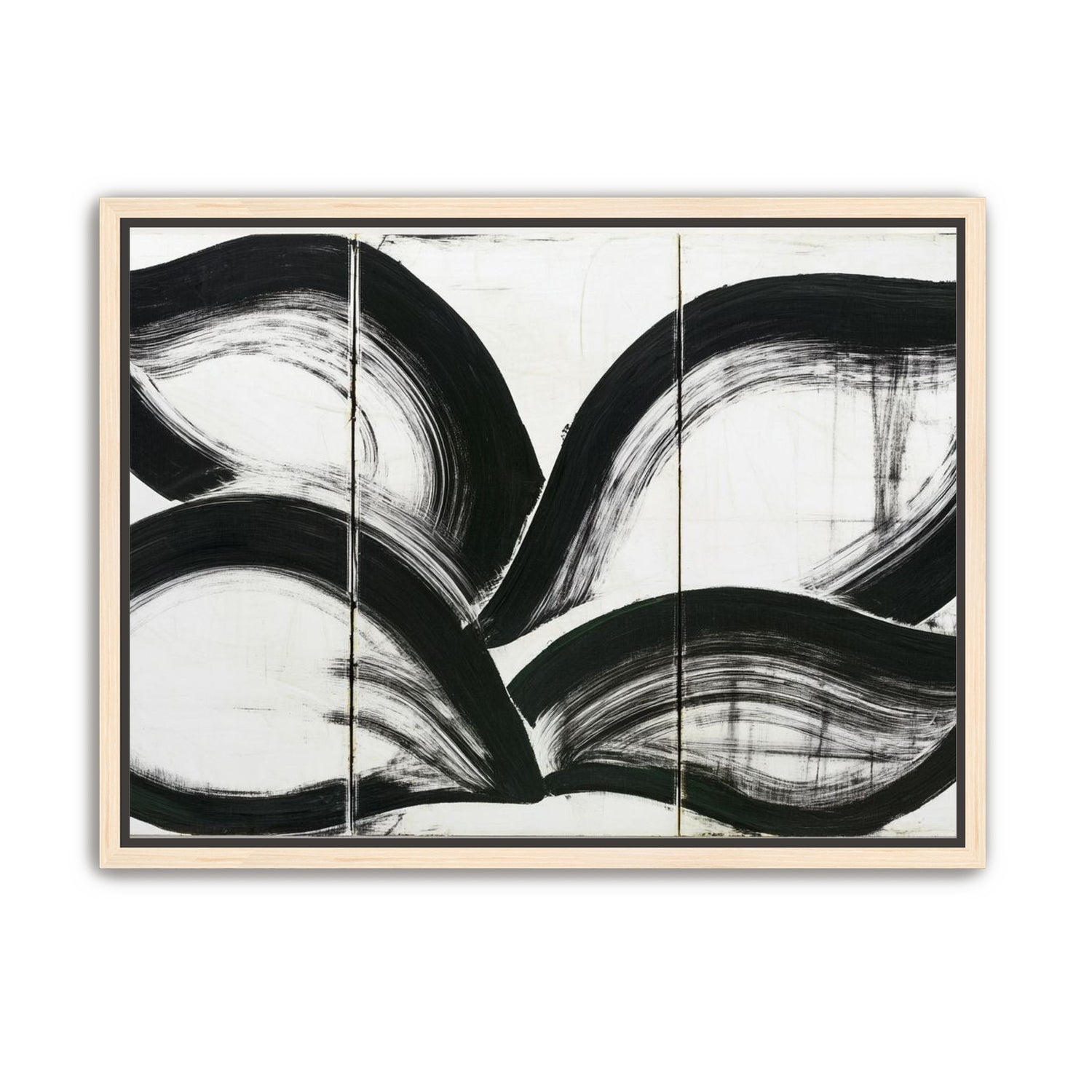 Black arcs across white panels