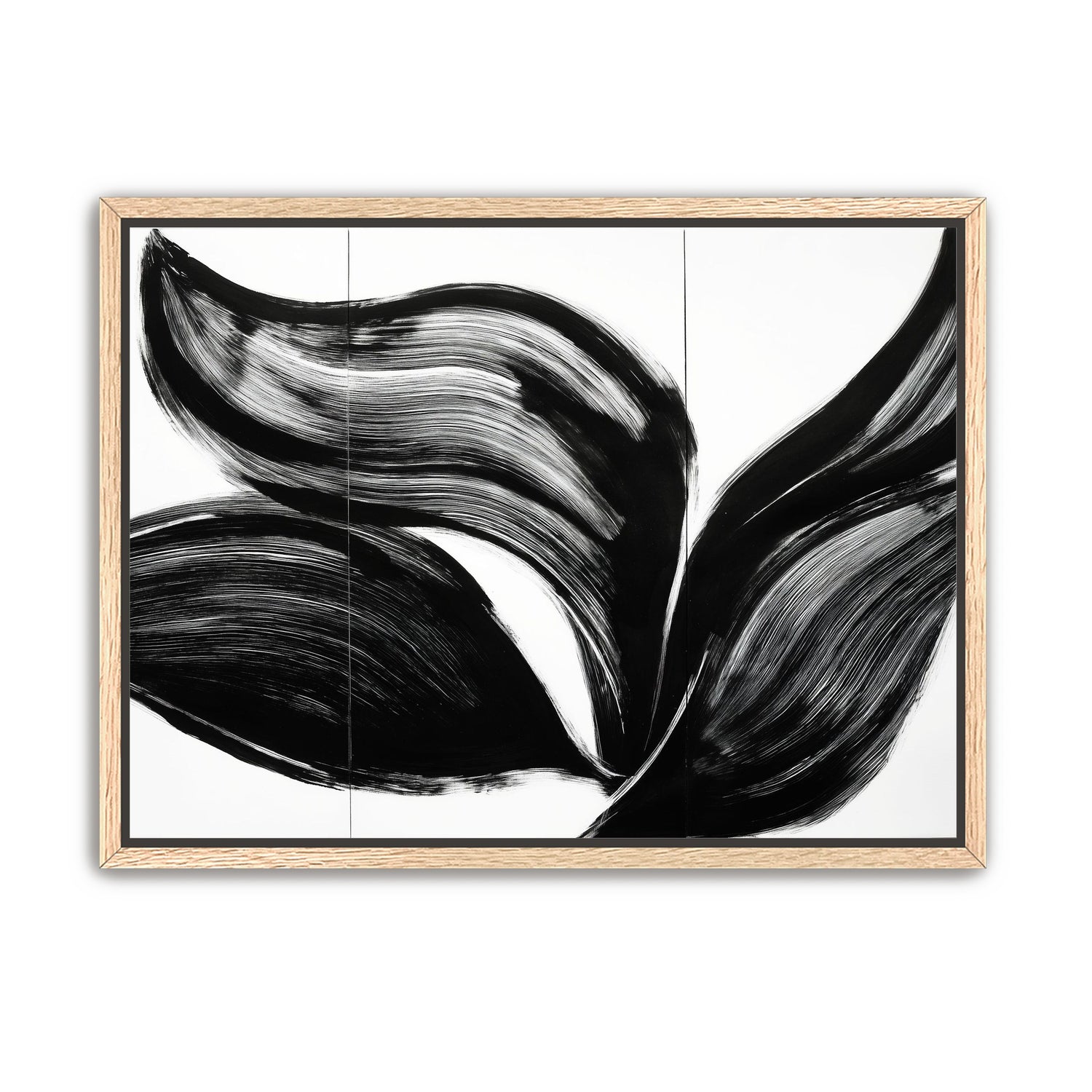 Three petals in black ink