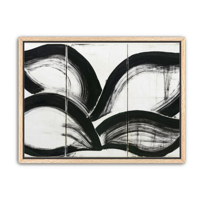 Black arcs across white panels