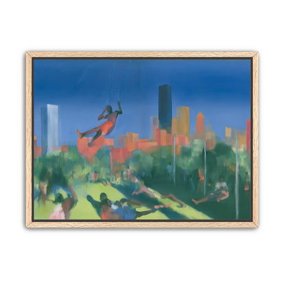 Swinging over the city park