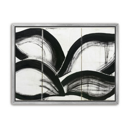 Black arcs across white panels
