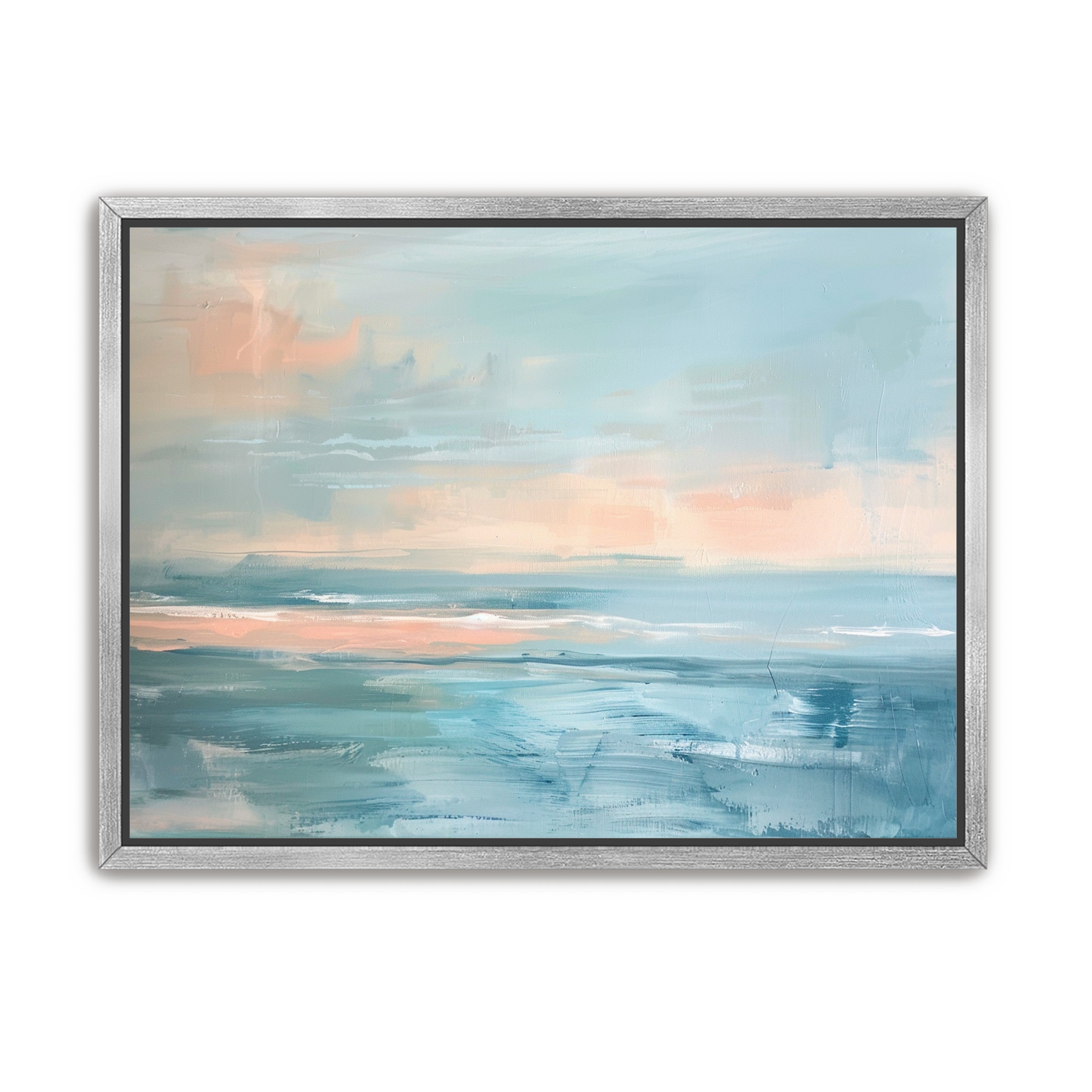 Peach light on blue sea