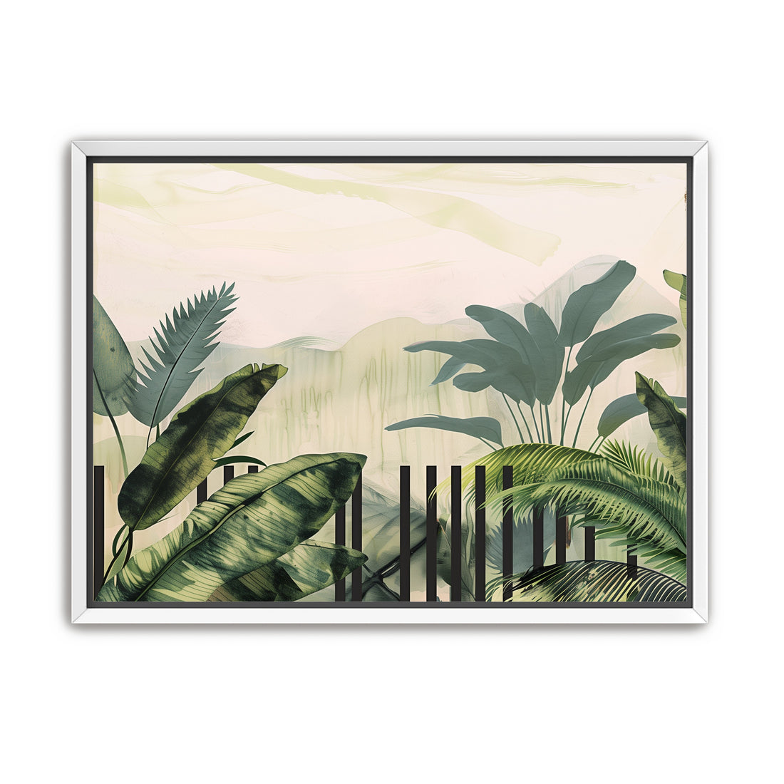 Black posts in the palms