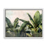 Tropical leaves behind black bars