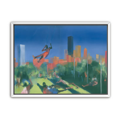 Swinging over the city park