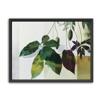 Leaves crossing the pale grid