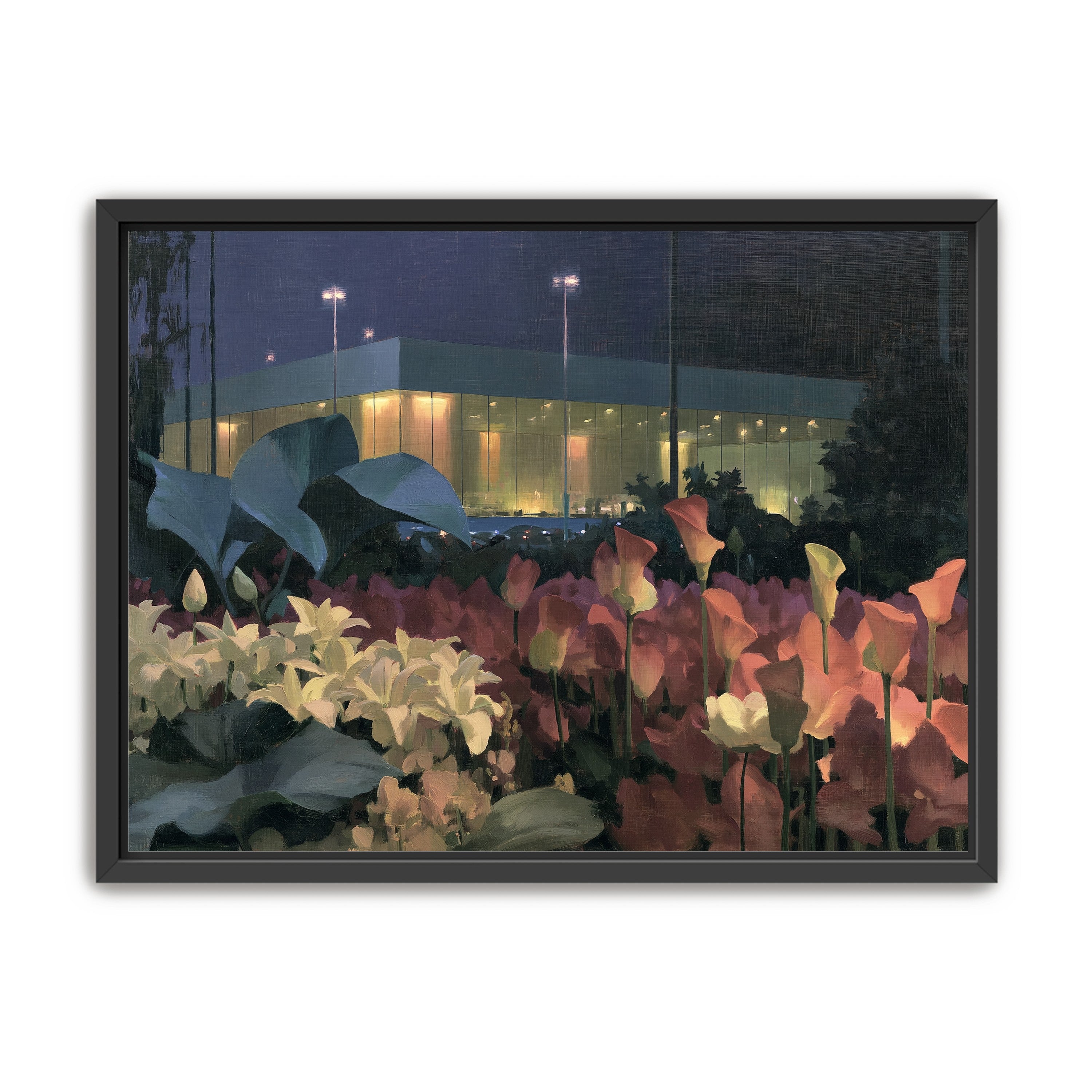 Calla lilies by the glass hall