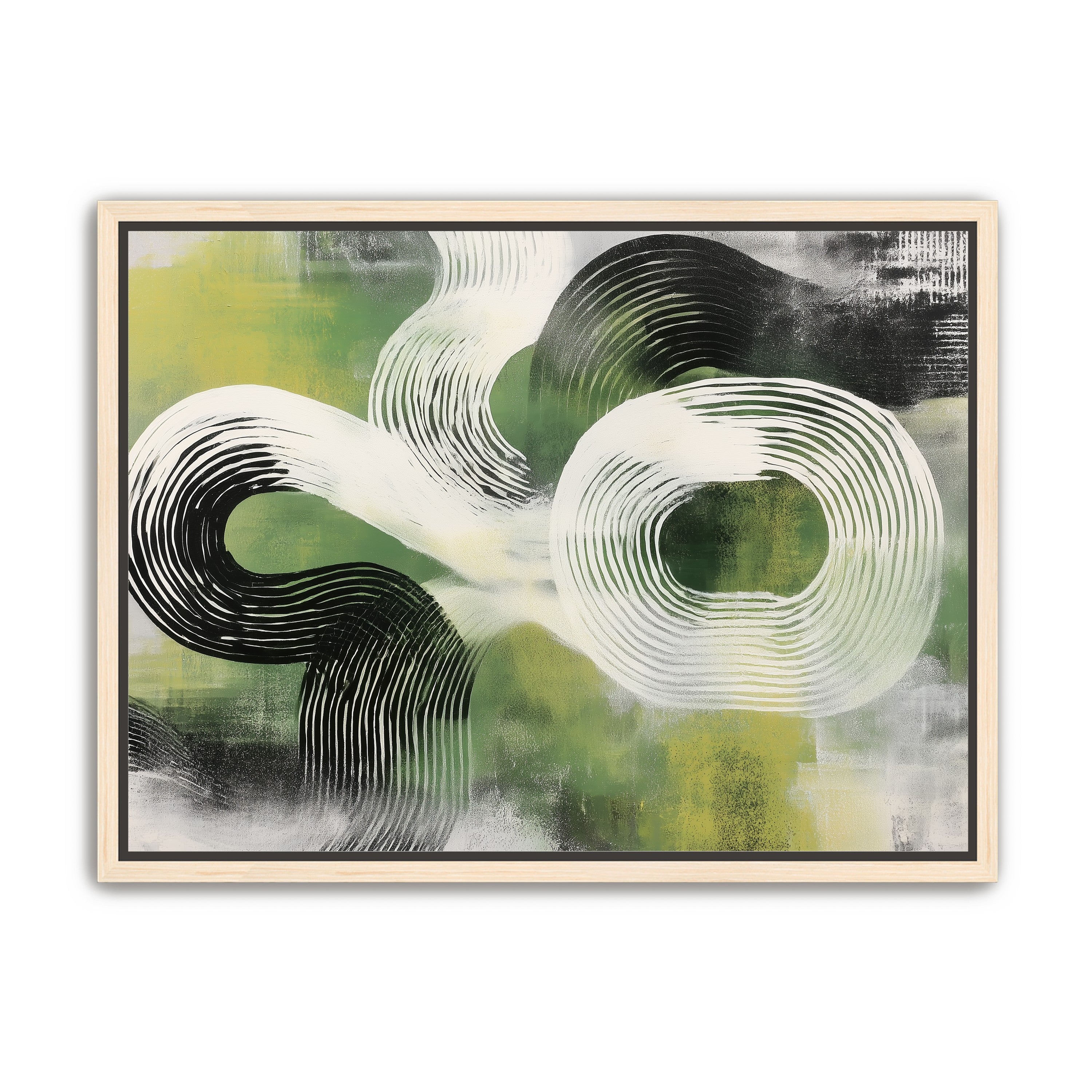 White arcs across green field