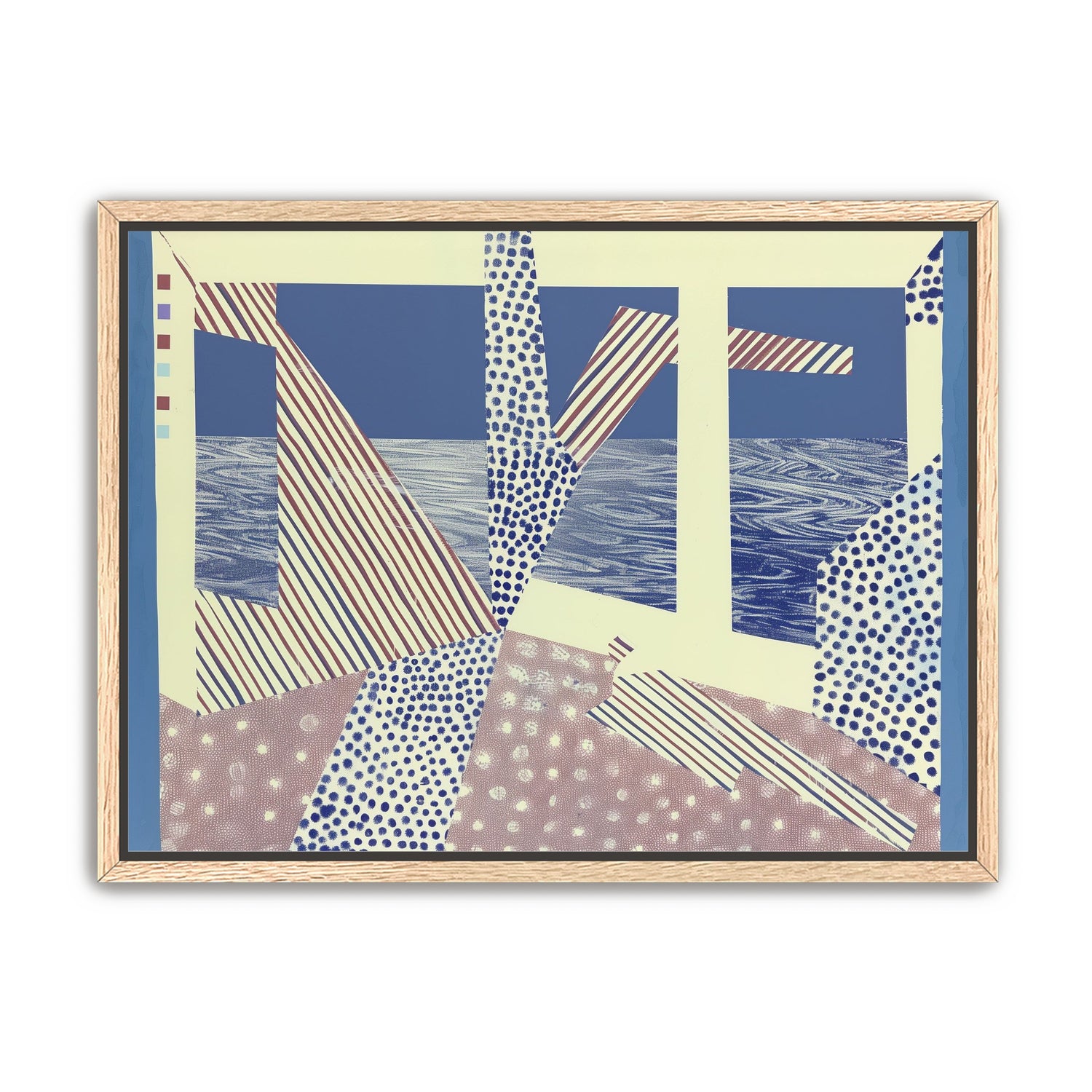 Stripes cut through dots