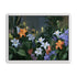 Lit windows beyond the lilies