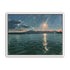 Peach sun on blue water