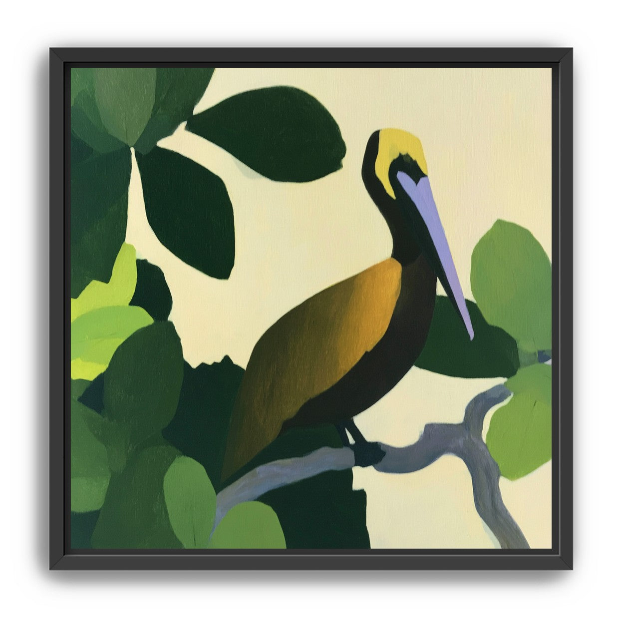 Long beak in green shade