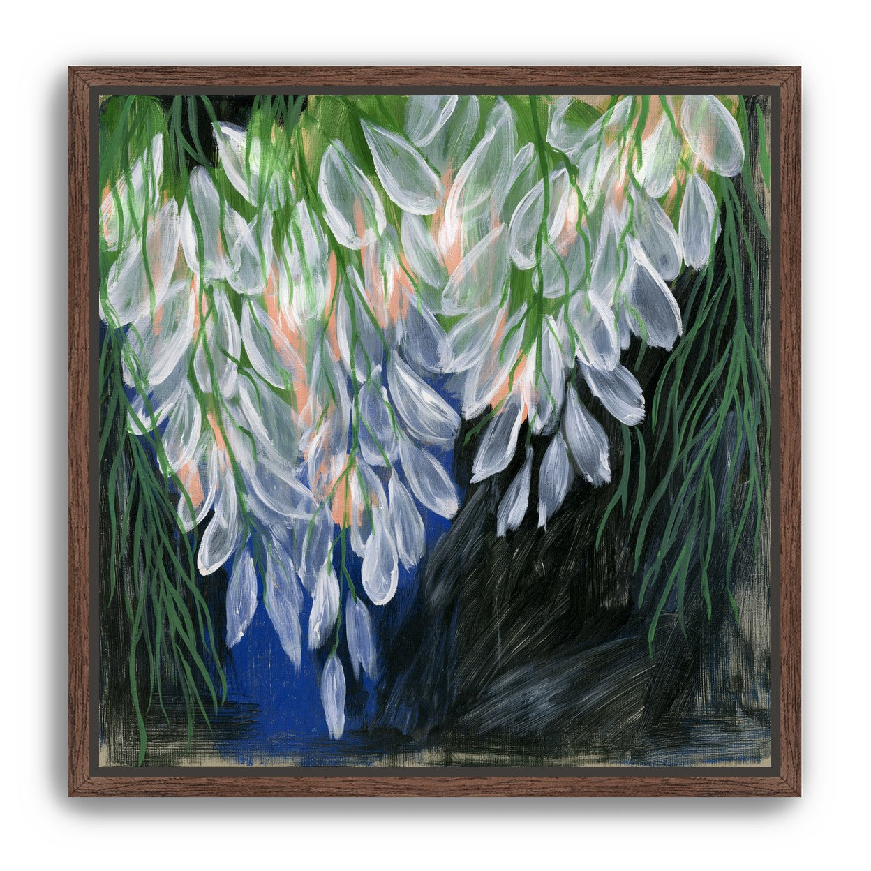 White petals over deep green