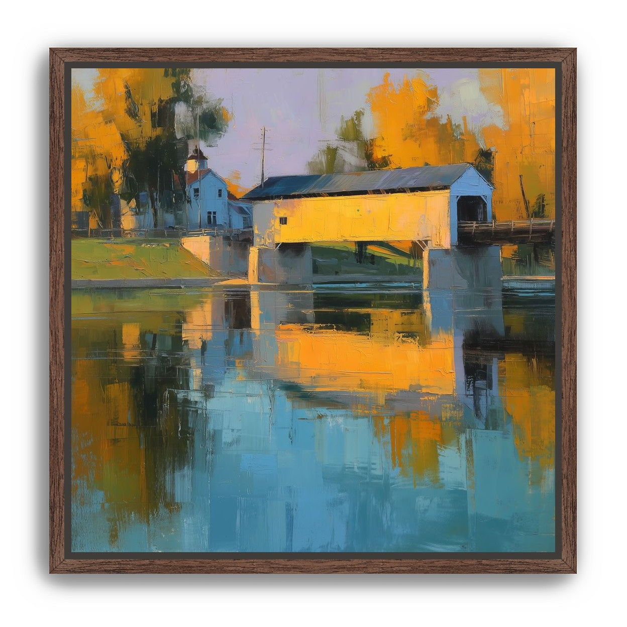 Covered Bridge In Fall