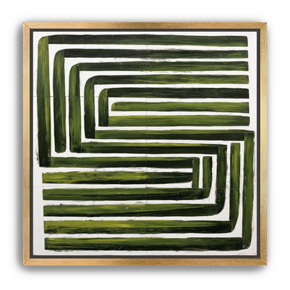 Green maze on white