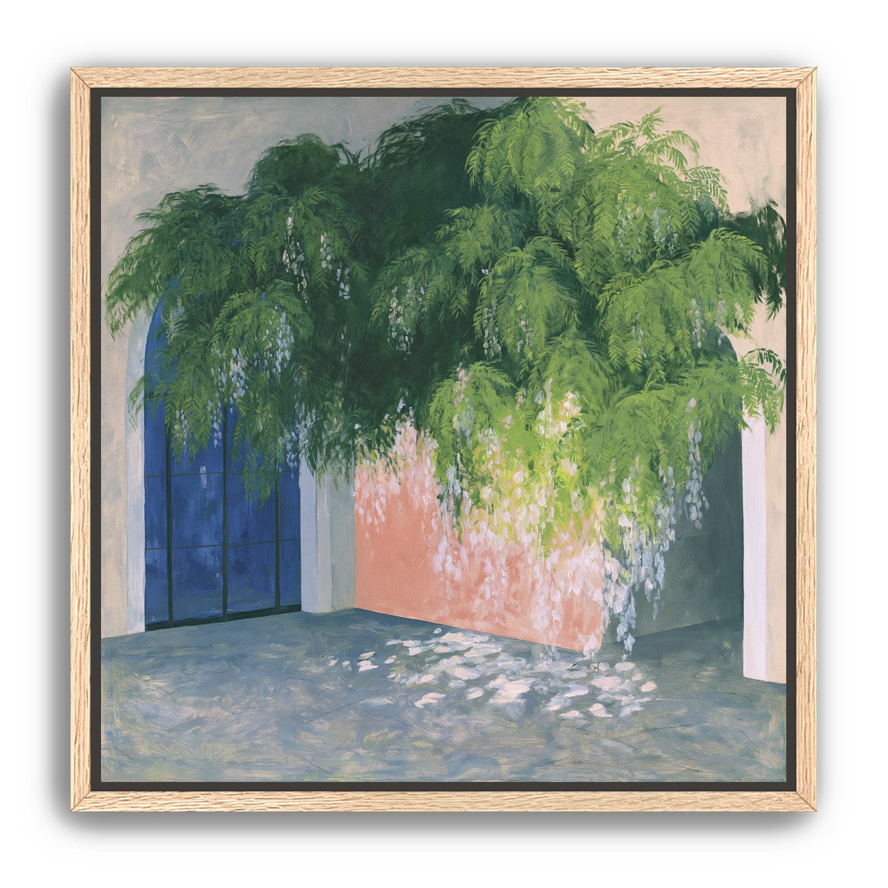 Blossoms over the blue door